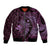 Aloha Hawaii Hammerhead Shark Sleeve Zip Bomber Jacket Purple Kakau and Polynesian Tattoo LT03