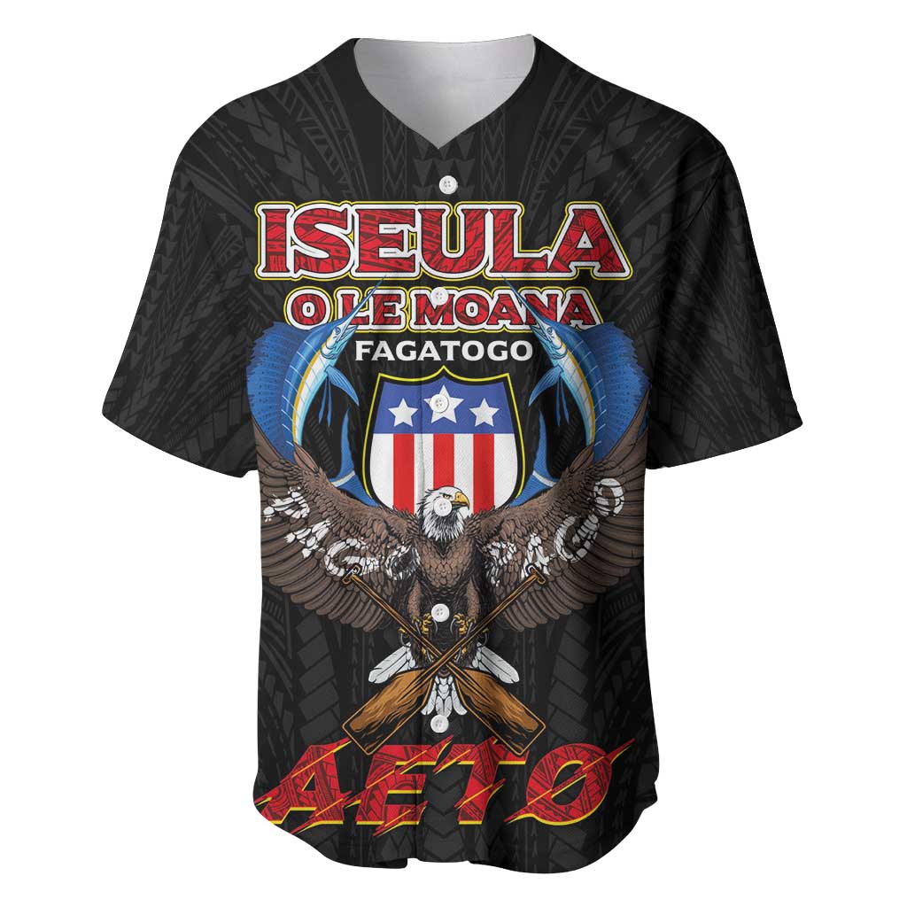 American Samoa Fautasi Baseball Jersey Pago Pago Aeto and Iseula o le Moana of Fagatogo Black Color LT03 Black - Polynesian Pride