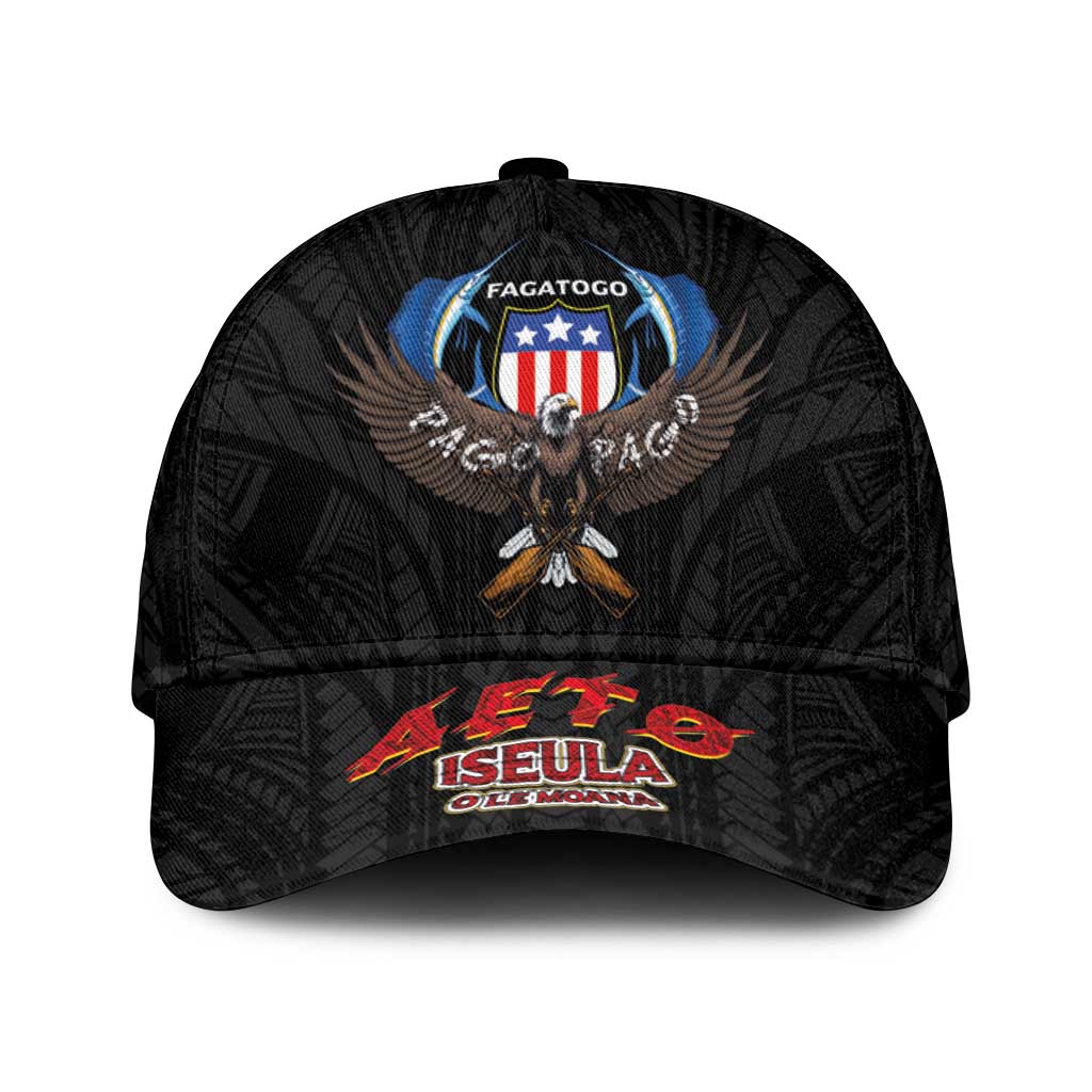 American Samoa Fautasi Classic Cap Pago Pago Aeto and Iseula o le Moana of Fagatogo Black Color LT03 Universal Fit Black - Polynesian Pride