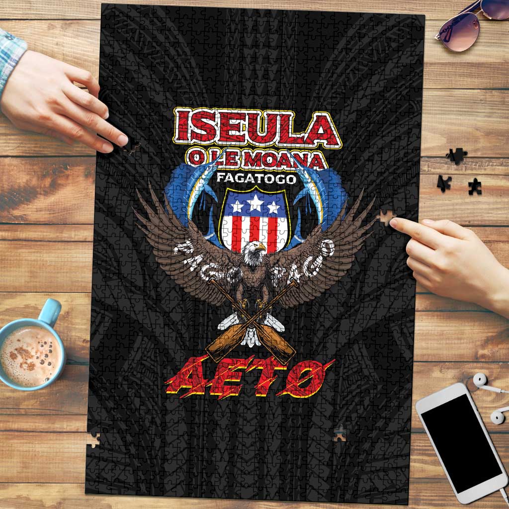 American Samoa Fautasi Puzzle Pago Pago Aeto and Iseula o le Moana of Fagatogo Black Color LT03 Black - Polynesian Pride