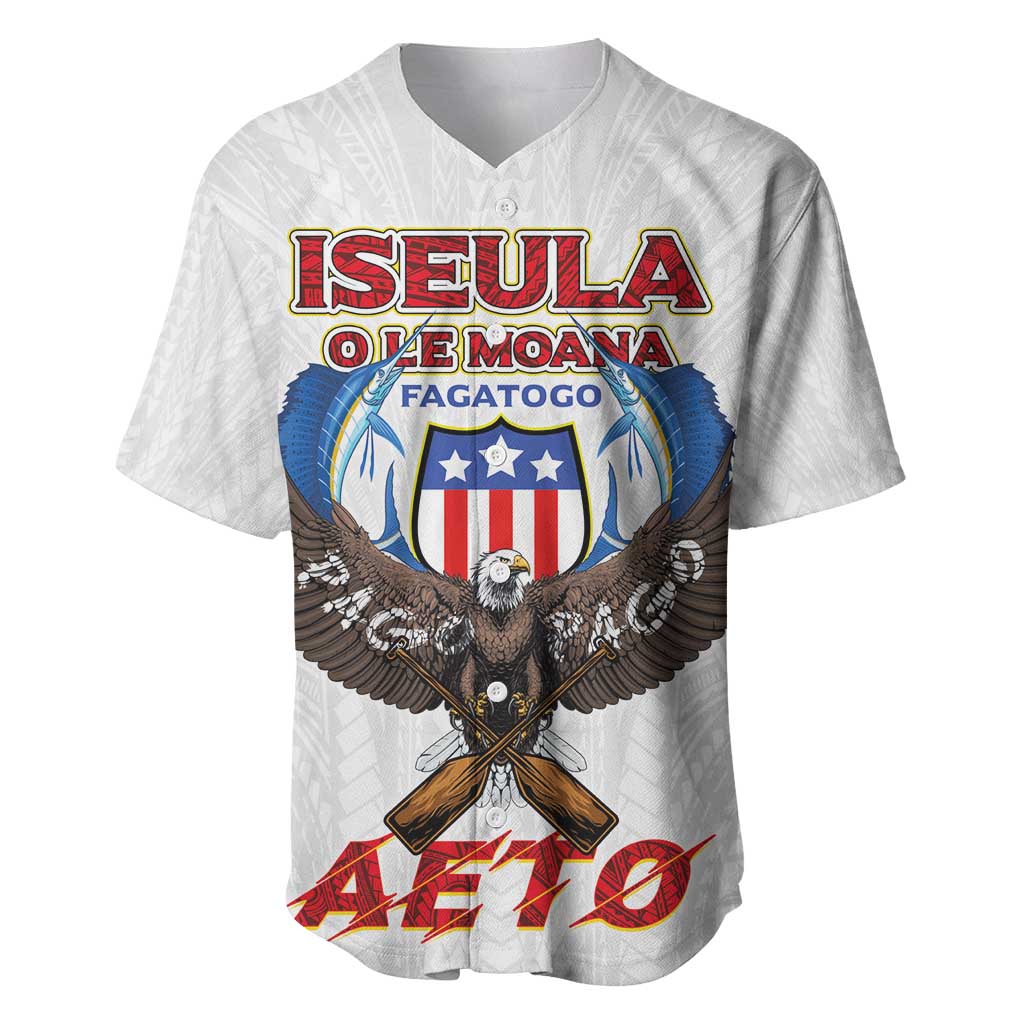 American Samoa Fautasi Baseball Jersey Pago Pago Aeto and Iseula o le Moana of Fagatogo White Color LT03 White - Polynesian Pride