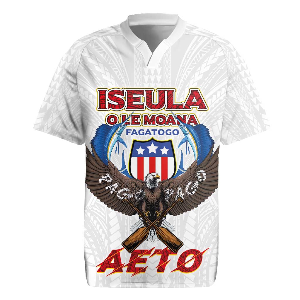 American Samoa Fautasi Rugby Jersey Pago Pago Aeto and Iseula o le Moana of Fagatogo White Color LT03 White - Polynesian Pride