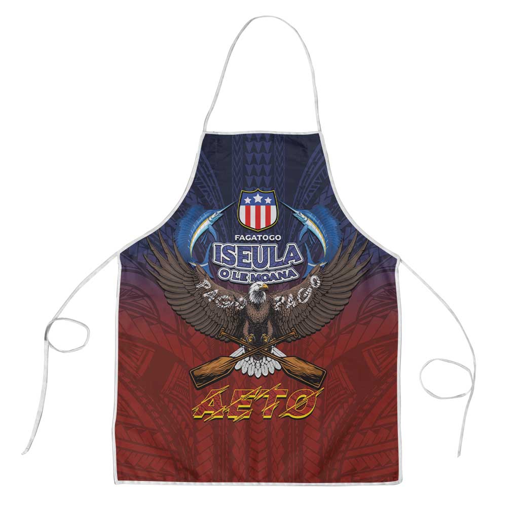 American Samoa Fautasi Apron Pago Pago Aeto and Iseula o le Moana of Fagatogo Red-Blue LT03 Blue - Polynesian Pride