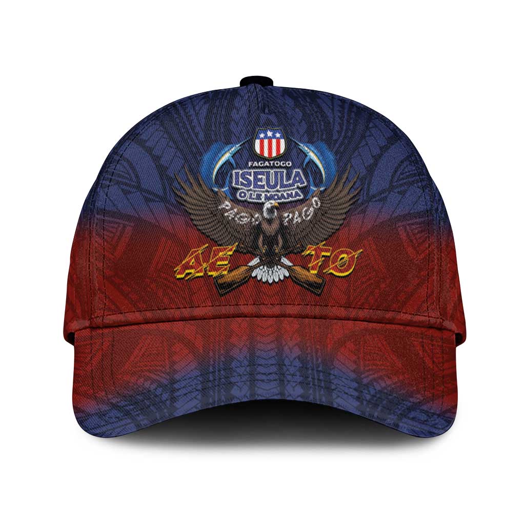 American Samoa Fautasi Classic Cap Pago Pago Aeto and Iseula o le Moana of Fagatogo Red-Blue LT03 Universal Fit Blue - Polynesian Pride