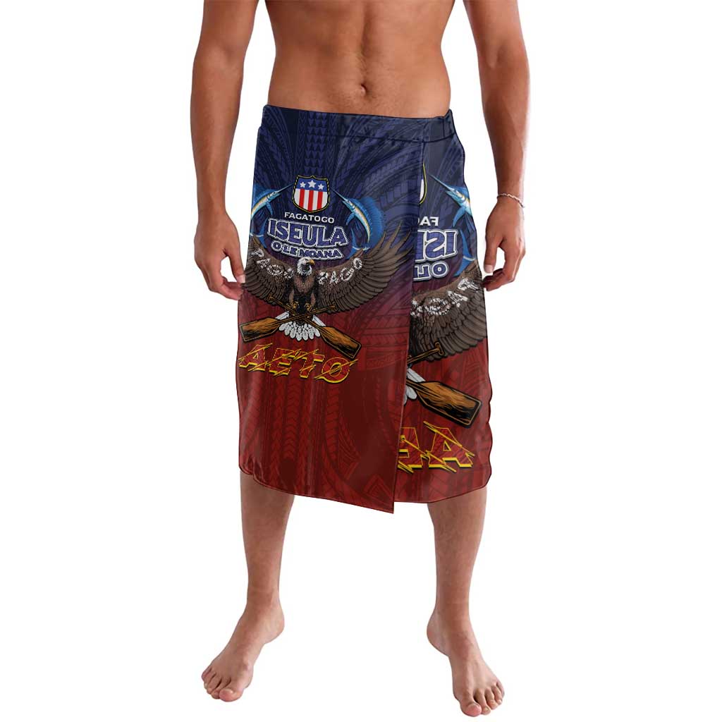 American Samoa Fautasi Lavalava Pago Pago Aeto and Iseula o le Moana of Fagatogo Red-Blue LT03 Blue - Polynesian Pride