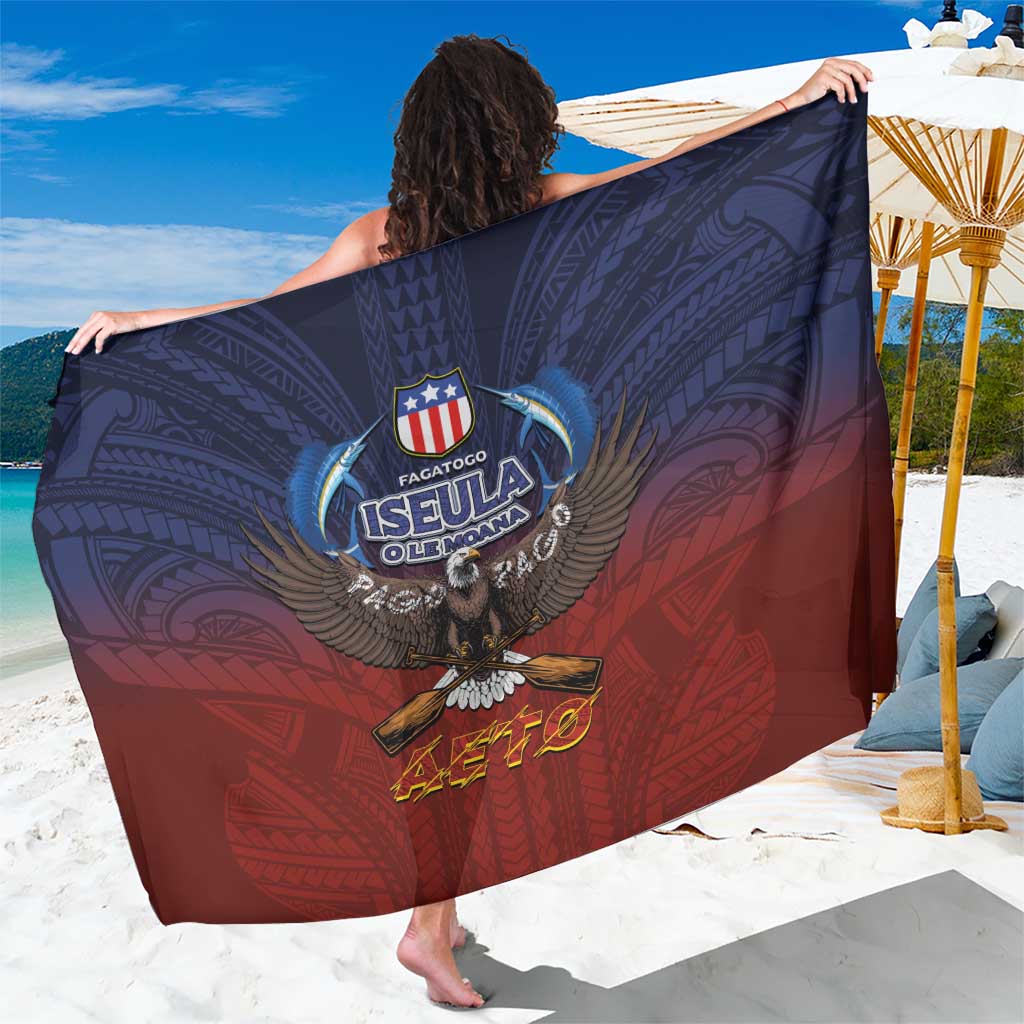 American Samoa Fautasi Sarong Pago Pago Aeto and Iseula o le Moana of Fagatogo Red-Blue LT03 One Size 44 x 66 inches Blue - Polynesian Pride