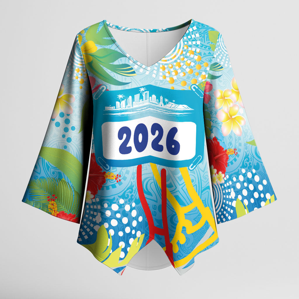 Personalized Hawaii Marathon Kimono Sleeve Blouse Polynesian Motif Tropical Style LT03 Female Multicolor - Polynesian Pride