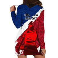 Samoa Rugby Hoodie Dress Siva Tau Dance Polynesian Tattoo Brush Style LT03 - Polynesian Pride