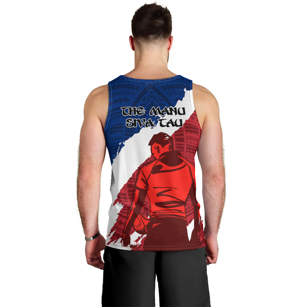 Samoa Rugby Men Tank Top Siva Tau Dance Polynesian Tattoo Brush Style LT03 - Polynesian Pride