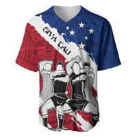 Custom Samoa Rugby Baseball Jersey Siva Tau Dance Polynesian Tattoo Brush Style LT03 Red - Polynesian Pride