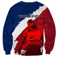 Custom Samoa Rugby Sweatshirt Siva Tau Dance Polynesian Tattoo Brush Style LT03 - Polynesian Pride