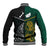 South Africa and New Zealand Baseball Jacket King Protea and Silver Fern Mix Culture Pattern LT03 - Polynesian Pride