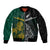 South Africa and New Zealand Bomber Jacket King Protea and Silver Fern Mix Culture Pattern LT03 Unisex Black - Polynesian Pride