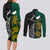 South Africa and New Zealand Couples Matching Long Sleeve Bodycon Dress and Long Sleeve Button Shirt King Protea and Silver Fern Mix Culture Pattern LT03 - Polynesian Pride