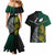 South Africa and New Zealand Couples Matching Mermaid Dress and Hawaiian Shirt King Protea and Silver Fern Mix Culture Pattern LT03 - Polynesian Pride