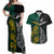 South Africa and New Zealand Couples Matching Off Shoulder Maxi Dress and Hawaiian Shirt King Protea and Silver Fern Mix Culture Pattern LT03 Black - Polynesian Pride