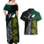 South Africa and New Zealand Couples Matching Off Shoulder Maxi Dress and Hawaiian Shirt King Protea and Silver Fern Mix Culture Pattern LT03 - Polynesian Pride