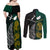 South Africa and New Zealand Couples Matching Off Shoulder Maxi Dress and Long Sleeve Button Shirt King Protea and Silver Fern Mix Culture Pattern LT03 - Polynesian Pride