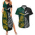 South Africa and New Zealand Couples Matching Summer Maxi Dress and Hawaiian Shirt King Protea and Silver Fern Mix Culture Pattern LT03 Black - Polynesian Pride