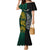 South Africa and New Zealand Family Matching Mermaid Dress and Hawaiian Shirt King Protea and Silver Fern Mix Culture Pattern LT03 Mom's Dress Black - Polynesian Pride