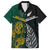 South Africa and New Zealand Family Matching Off Shoulder Long Sleeve Dress and Hawaiian Shirt King Protea and Silver Fern Mix Culture Pattern LT03 Dad's Shirt - Short Sleeve Black - Polynesian Pride