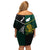 South Africa and New Zealand Family Matching Off Shoulder Short Dress and Hawaiian Shirt King Protea and Silver Fern Mix Culture Pattern LT03 - Polynesian Pride