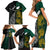 South Africa and New Zealand Family Matching Short Sleeve Bodycon Dress and Hawaiian Shirt King Protea and Silver Fern Mix Culture Pattern LT03 - Polynesian Pride