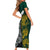 South Africa and New Zealand Family Matching Short Sleeve Bodycon Dress and Hawaiian Shirt King Protea and Silver Fern Mix Culture Pattern LT03 - Polynesian Pride