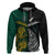 South Africa and New Zealand Hoodie King Protea and Silver Fern Mix Culture Pattern LT03 Black - Polynesian Pride