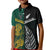 South Africa and New Zealand Kid Polo Shirt King Protea and Silver Fern Mix Culture Pattern LT03 Kid Black - Polynesian Pride