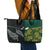 South Africa and New Zealand Leather Tote Bag King Protea and Silver Fern Mix Culture Pattern LT03 - Polynesian Pride