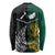 South Africa and New Zealand Long Sleeve Shirt King Protea and Silver Fern Mix Culture Pattern LT03 - Polynesian Pride