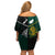 South Africa and New Zealand Off Shoulder Short Dress King Protea and Silver Fern Mix Culture Pattern LT03 - Polynesian Pride