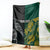 Personalised South Africa and New Zealand Blanket King Protea and Silver Fern Mix Culture Pattern LT03 Black - Polynesian Pride