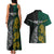 Personalised South Africa and New Zealand Couples Matching Tank Maxi Dress and Hawaiian Shirt King Protea and Silver Fern Mix Culture Pattern LT03 - Polynesian Pride