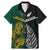 Personalised South Africa and New Zealand Family Matching Mermaid Dress and Hawaiian Shirt King Protea and Silver Fern Mix Culture Pattern LT03 Dad's Shirt - Short Sleeve Black - Polynesian Pride