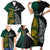 Personalised South Africa and New Zealand Family Matching Short Sleeve Bodycon Dress and Hawaiian Shirt King Protea and Silver Fern Mix Culture Pattern LT03 - Polynesian Pride