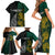 Personalised South Africa and New Zealand Family Matching Short Sleeve Bodycon Dress and Hawaiian Shirt King Protea and Silver Fern Mix Culture Pattern LT03 - Polynesian Pride