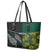 Personalised South Africa and New Zealand Leather Tote Bag King Protea and Silver Fern Mix Culture Pattern LT03 - Polynesian Pride