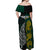 Personalised South Africa and New Zealand Off Shoulder Maxi Dress King Protea and Silver Fern Mix Culture Pattern LT03 - Polynesian Pride