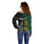 Personalised South Africa and New Zealand Off Shoulder Sweater King Protea and Silver Fern Mix Culture Pattern LT03 - Polynesian Pride