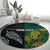 Personalised South Africa and New Zealand Round Carpet King Protea and Silver Fern Mix Culture Pattern LT03 - Polynesian Pride