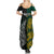 Personalised South Africa and New Zealand Summer Maxi Dress King Protea and Silver Fern Mix Culture Pattern LT03 - Polynesian Pride