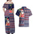 Hawaii Mele Kalikimaka Couples Matching Off Shoulder Maxi Dress and Hawaiian Shirt Aloha and Christmas Elements Patchwork Blue Style LT03 - Polynesian Pride