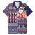 Hawaii Mele Kalikimaka Family Matching Off Shoulder Long Sleeve Dress and Hawaiian Shirt Aloha and Christmas Elements Patchwork Blue Style LT03 Dad's Shirt - Short Sleeve Blue - Polynesian Pride