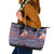 Hawaii Mele Kalikimaka Leather Tote Bag Aloha and Christmas Elements Patchwork Blue Style LT03 Blue - Polynesian Pride