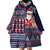 Hawaii Mele Kalikimaka Wearable Blanket Hoodie Aloha and Christmas Elements Patchwork Blue Style LT03 - Polynesian Pride