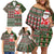 Hawaii Mele Kalikimaka Family Matching Off Shoulder Short Dress and Hawaiian Shirt Aloha and Christmas Elements Patchwork Green Style LT03 - Polynesian Pride