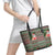 Hawaii Mele Kalikimaka Leather Tote Bag Aloha and Christmas Elements Patchwork Green Style LT03 - Polynesian Pride