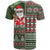 Hawaii Mele Kalikimaka T Shirt Aloha and Christmas Elements Patchwork Green Style LT03 - Polynesian Pride